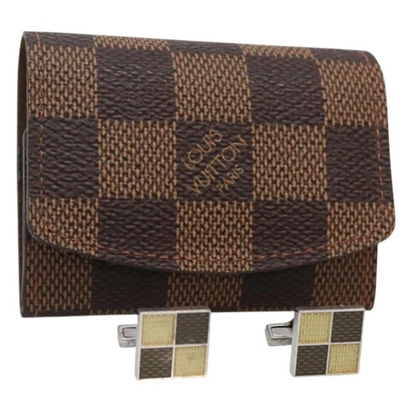 LOUIS VUITTON Damier Ebene Cuffs Cuff Case LV Auth 115280 - Picture 1 of 16